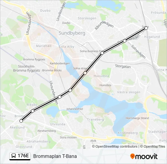 176E Bus Line Map