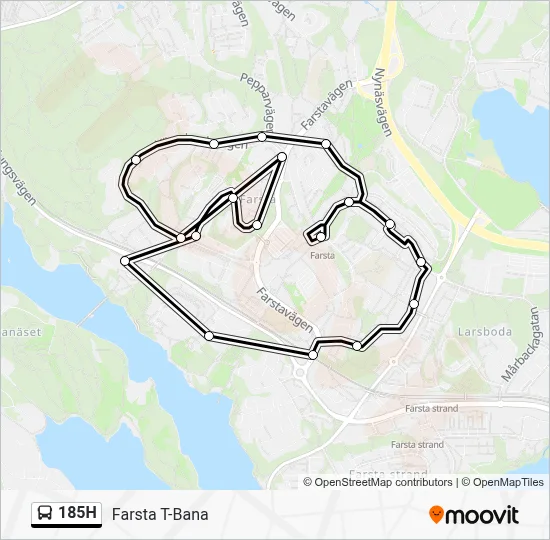 Bus 185 Rute 185H Rutt: Tidtabeller, Hållplatser & Kartor - Farsta T-Bana (Uppdaterat)