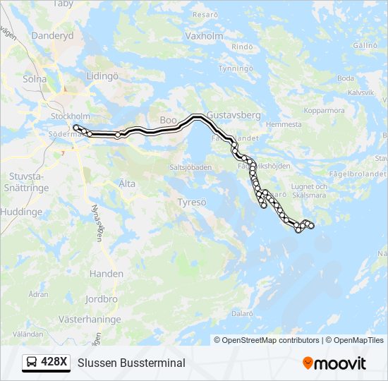 428X bus Line Map