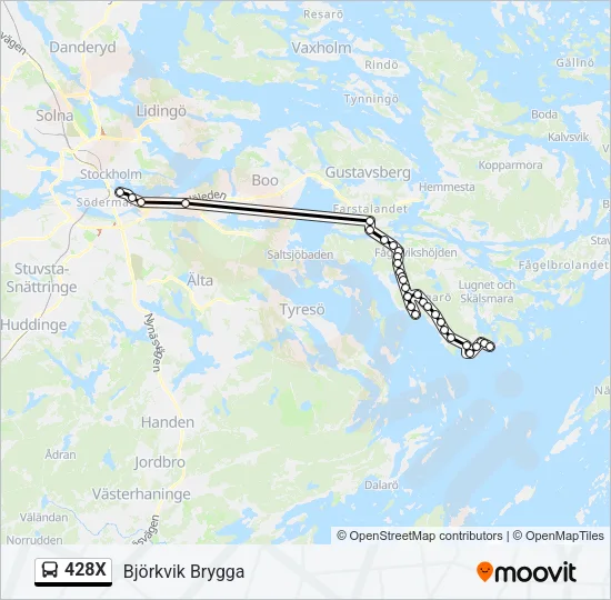 428X Bus Line Map