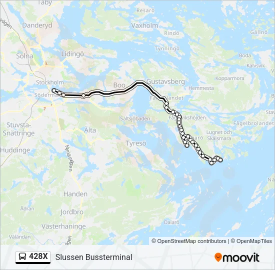 428X Bus Line Map