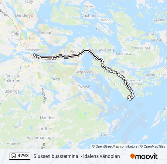 429X bus Line Map