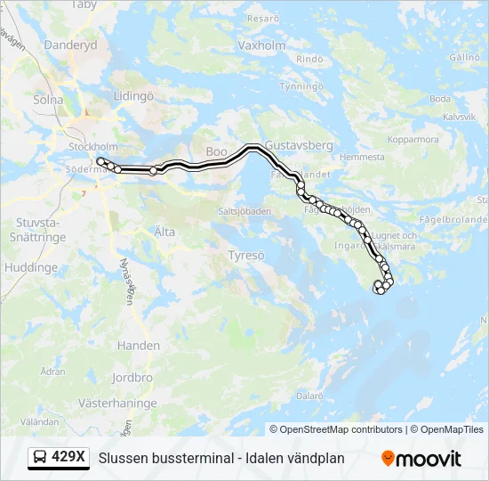 429X Bus Line Map