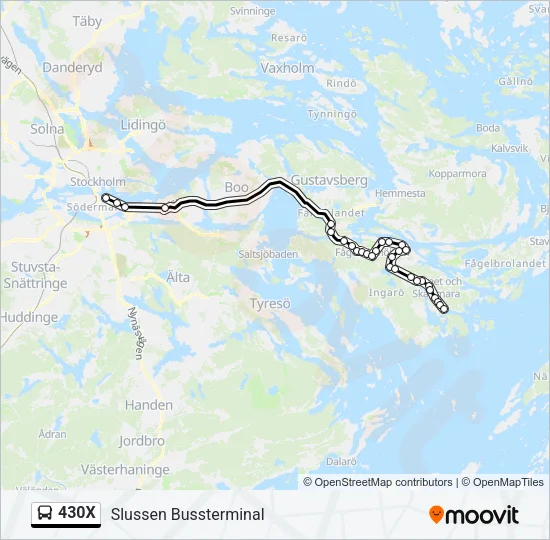 430X Bus Line Map