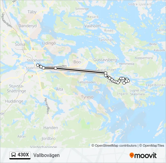 430X Bus Line Map
