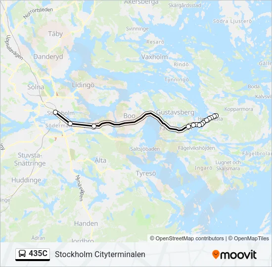 435C Bus Line Map