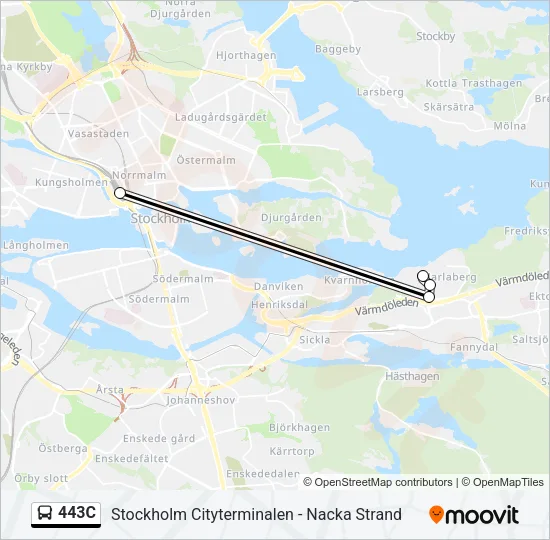 443C Bus Line Map