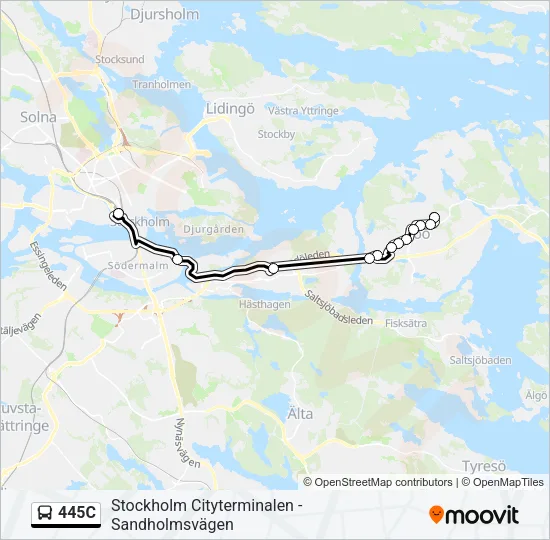 445C Bus Line Map