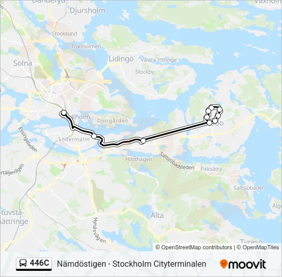 446C Bus Line Map