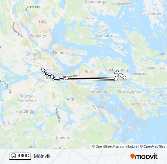 480C Bus Line Map