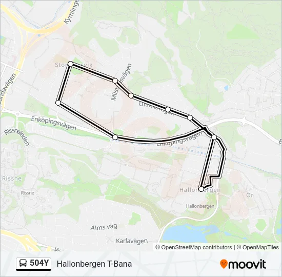504Y Bus Line Map