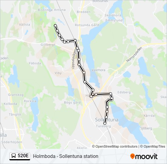 520E bus Line Map