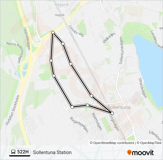 522H Bus Line Map