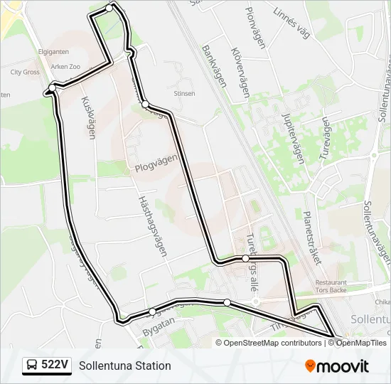 522V Bus Line Map