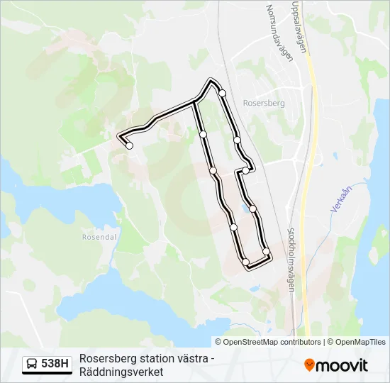 538H Bus Line Map