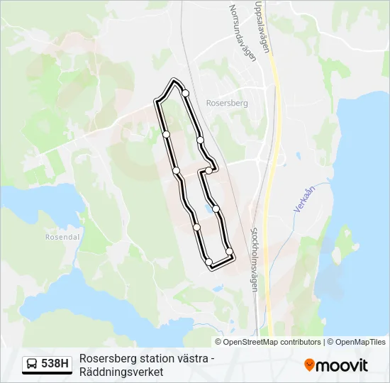 538H Bus Line Map