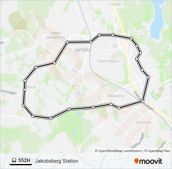 552H Bus Line Map