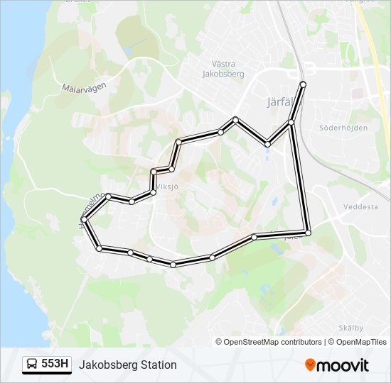 553H bus Line Map