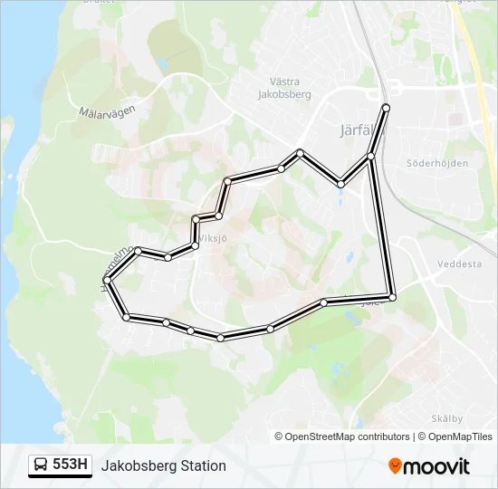 553H Bus Line Map