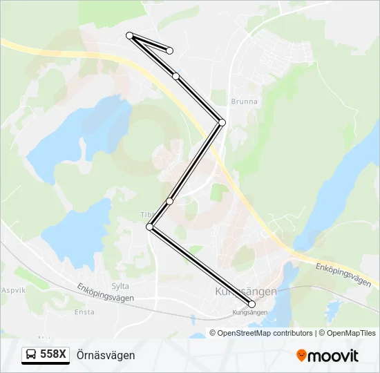558X Bus Line Map