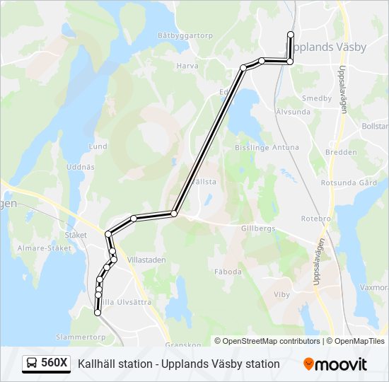 560X bus Line Map