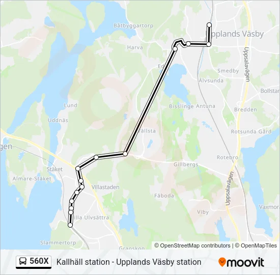 560X Bus Line Map