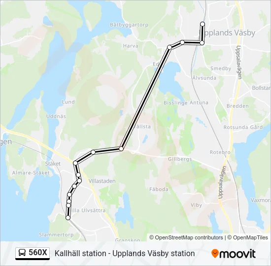 560X Bus Line Map