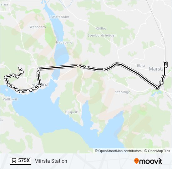 575X bus Line Map