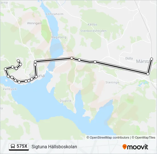 575X Bus Line Map