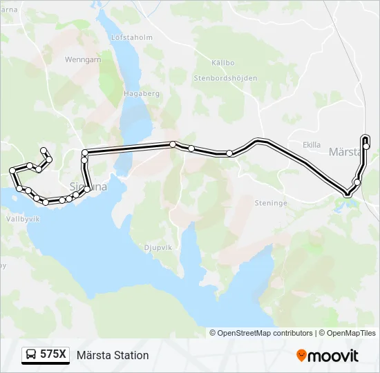 575X Bus Line Map