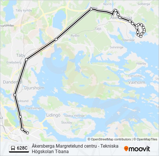 628C bus Line Map