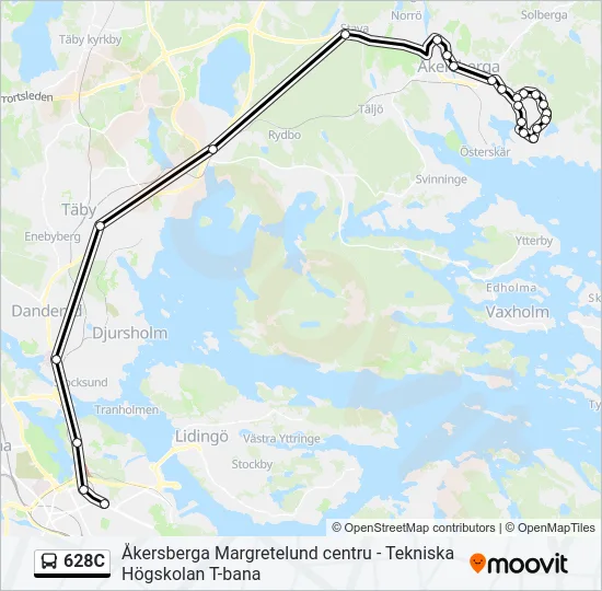 628C Bus Line Map