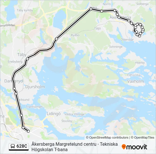 628C Bus Line Map