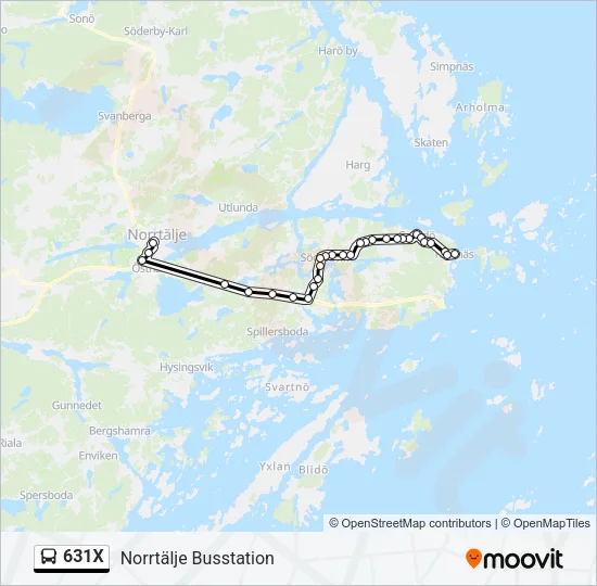 631X Bus Line Map