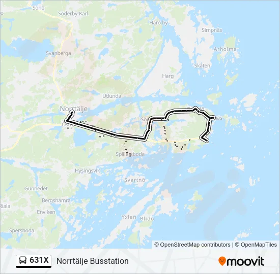 631X Bus Line Map