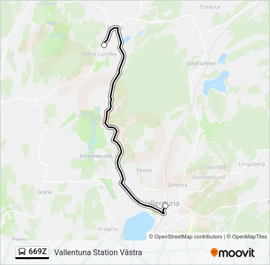 669Z Bus Line Map