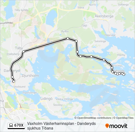 670X Bus Line Map