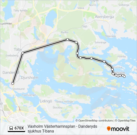 670X Bus Line Map