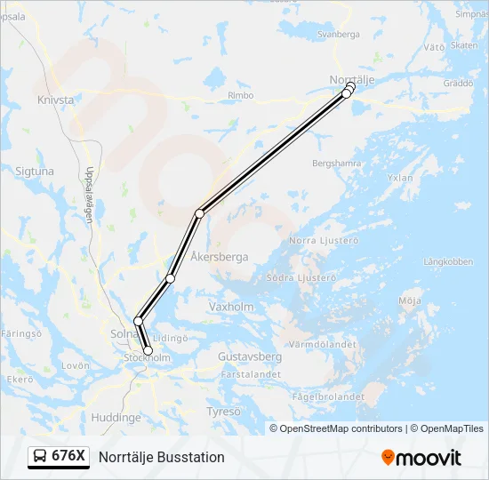 676X Bus Line Map