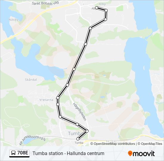 708E bus Line Map