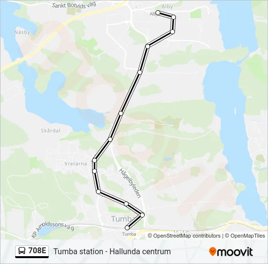 708E Bus Line Map