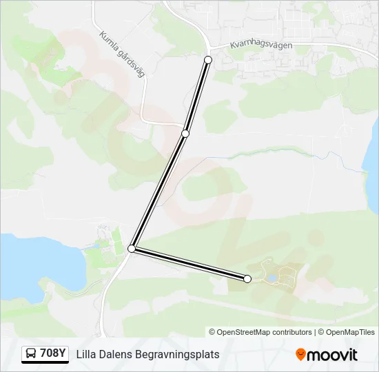 708Y Bus Line Map