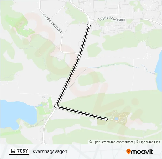 708Y Bus Line Map