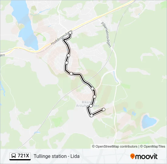 721X Bus Line Map