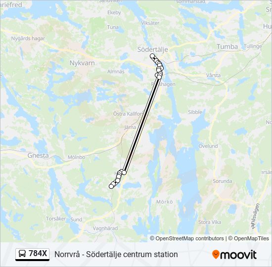 784X bus Line Map