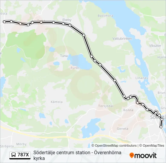 787X Bus Line Map