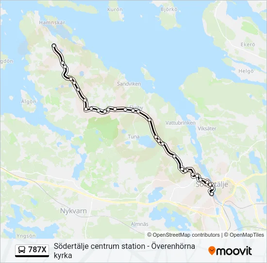 787X Bus Line Map