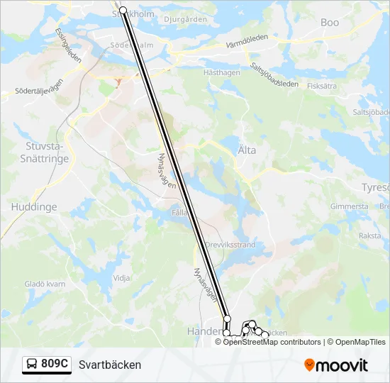 809C Bus Line Map