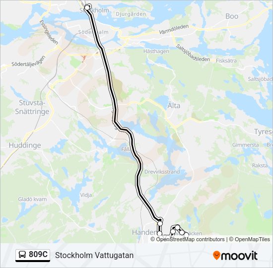 809C Bus Line Map