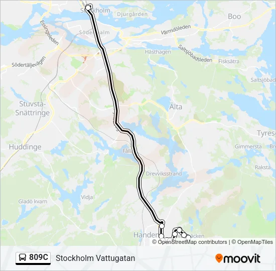 809C Bus Line Map